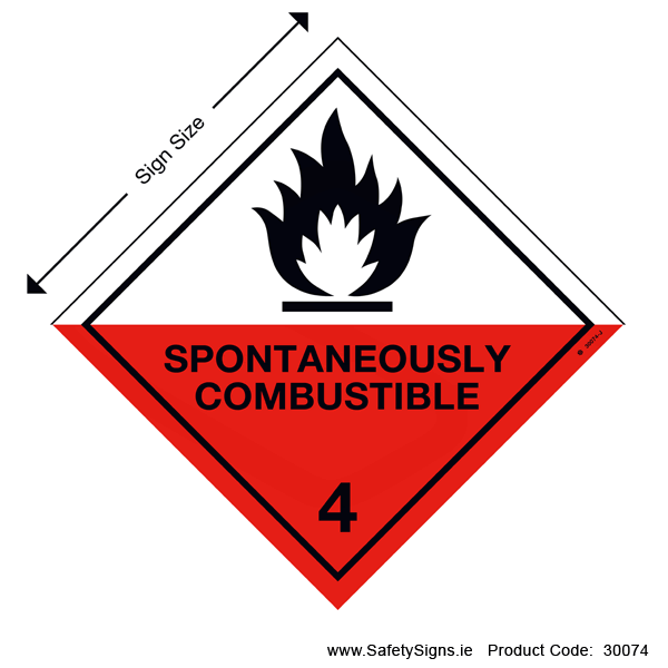 Class 4.2 - Spontaneously Combustible - 30074