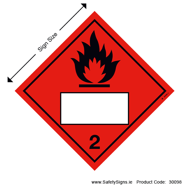 Class 2.1 - Flammable Gases - Blank UN Box - 30098