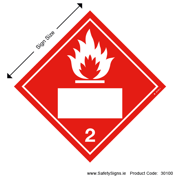 Class 2.1 - Flammable Gases - Blank UN Box - 30100