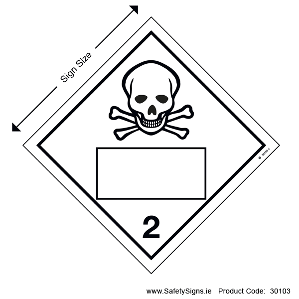 Class 2.3 - Toxic Gases - Blank UN Box - 30103