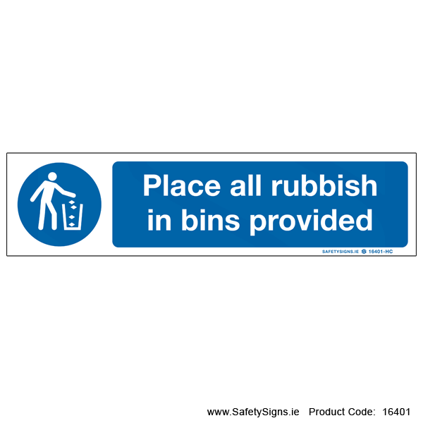 Place Rubbish in Bins - 16401