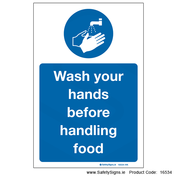 Wash Hands before Handling Food - 16534