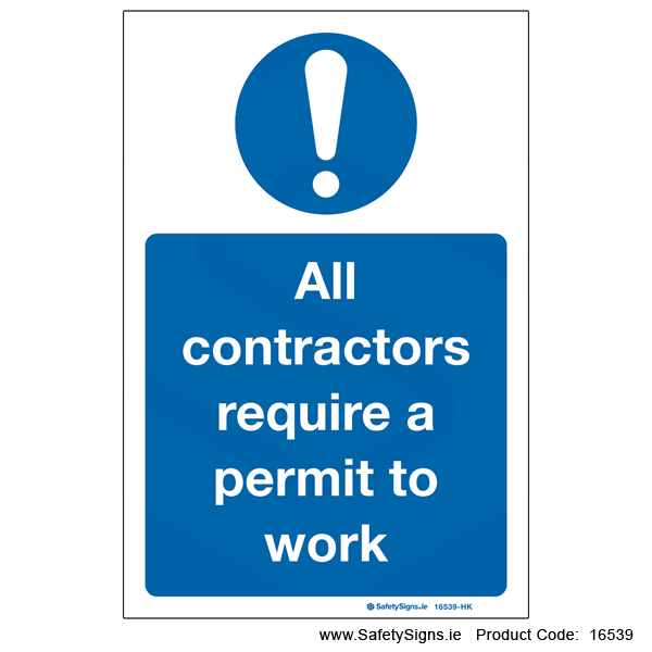 Contractors require Permit - 16539
