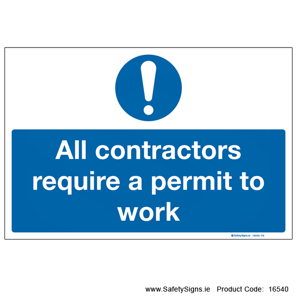 Contractors require Permit - 16540