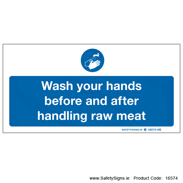 Wash your Hands after Handling Raw Meat - 16574