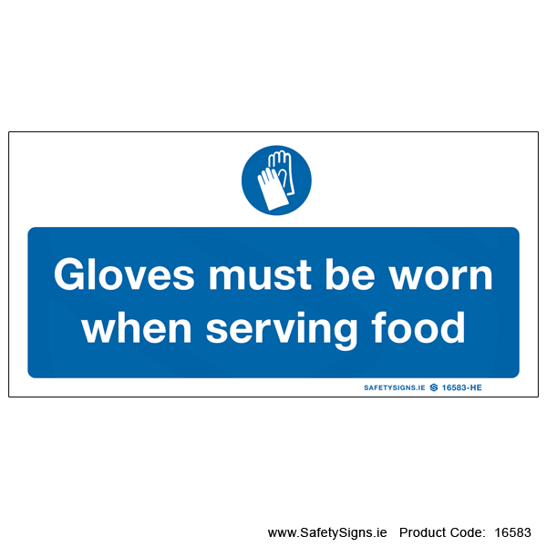 Gloves must be worn serving food - 16583
