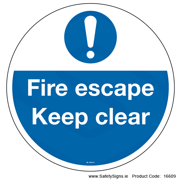 Fire Escape Keep Clear - FloorSign - 16609