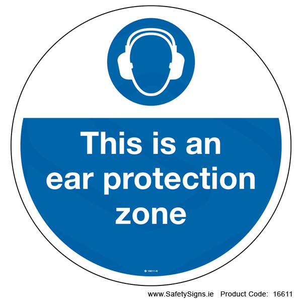 Ear Protection Zone - FloorSign (Circular) - 16611