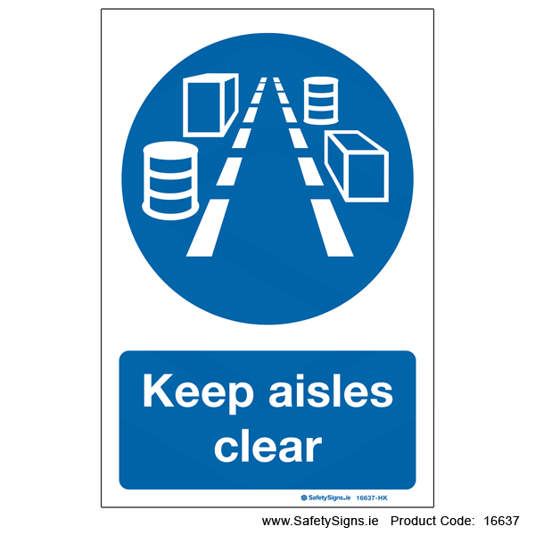Keep aisles clear - 16637