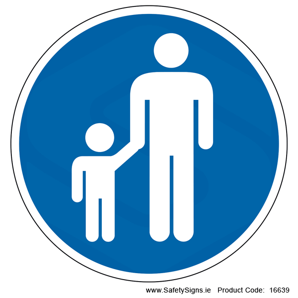 Children must be Accompanied by Adult (Circular) - 16639
