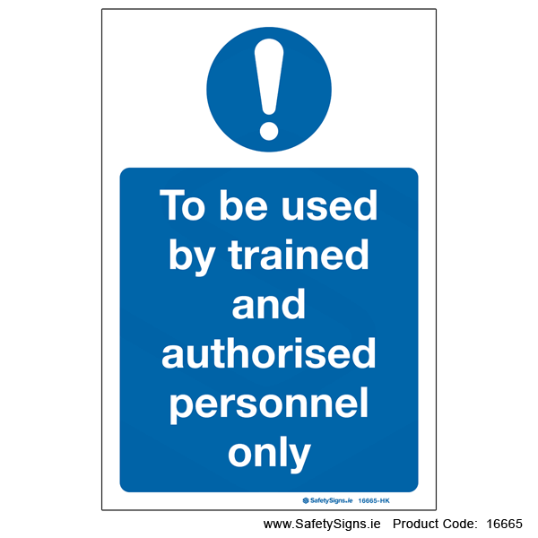 To be used by trained Personnel only - 16665