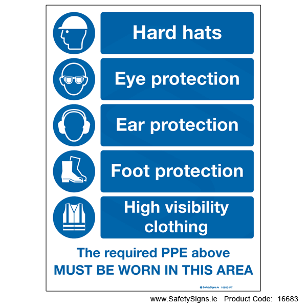 Required PPE must be worn in this area - 16683