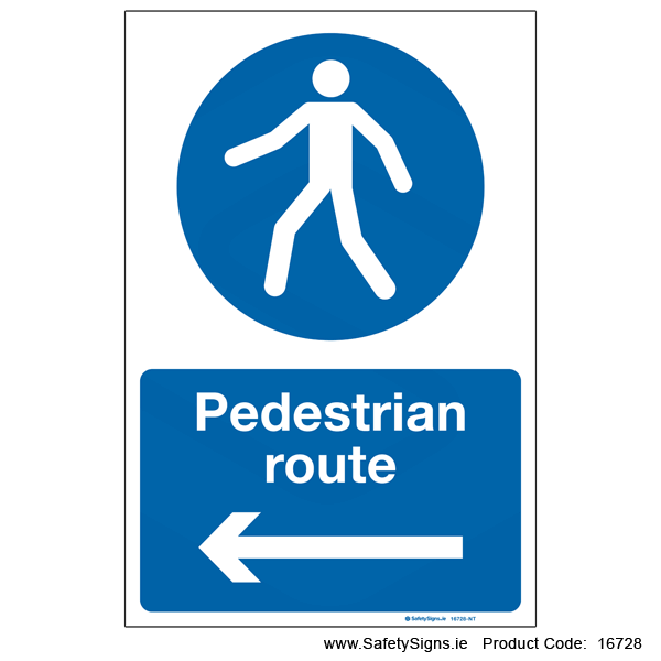Pedestrian Route - Arrow Left - 16728
