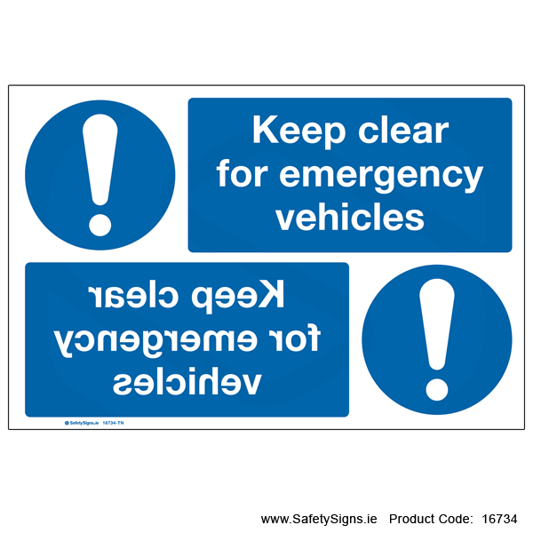 Keep Clear for Emergency - MirrorSign - 16734