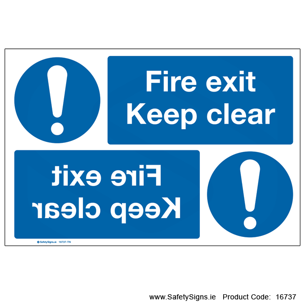 Fire Exit Keep Clear - MirrorSign - 16737