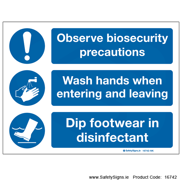 Observe Biosecurity Precautions - 16742