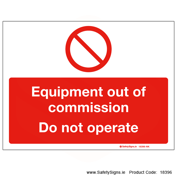 Equipment out of Commission - 18396