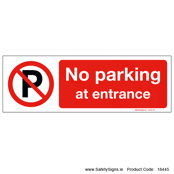 No Parking at entrance - 18445