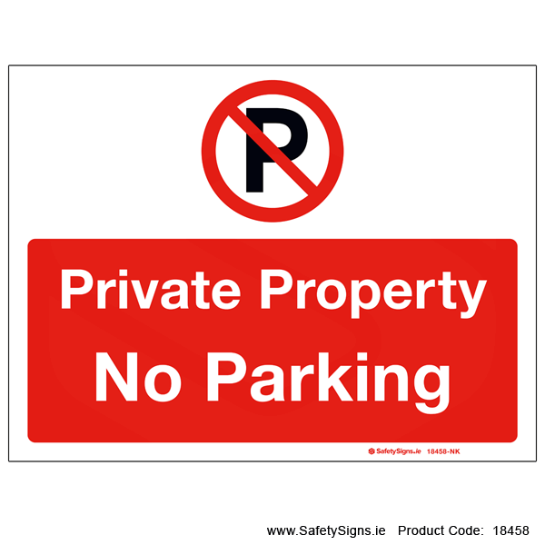Private Property No Parking - 18458