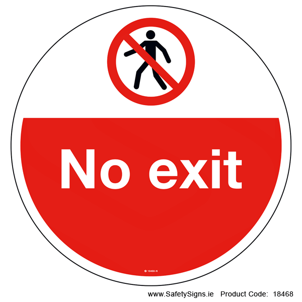 No Exit - FloorSign (Circular) - 18468