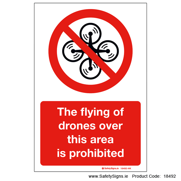 Flying of Drones Prohibited - 18492