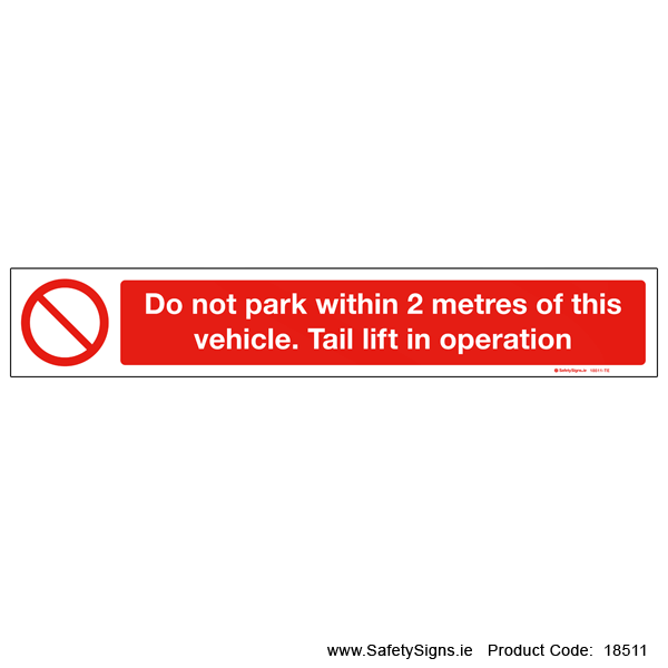 Do not Park within 2 Metres of Vehicle - 18511