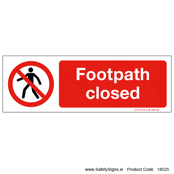Footpath Closed - 18525