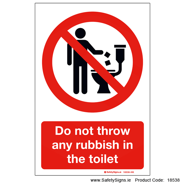 Do not Throw Rubbish in Toilet - 18538