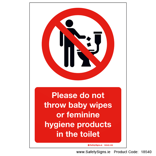 Do not Throw Baby Wipes in Toilet - 18540