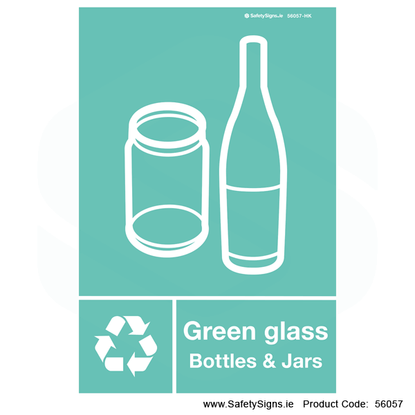Green Glass Bottles and Jars - 56057