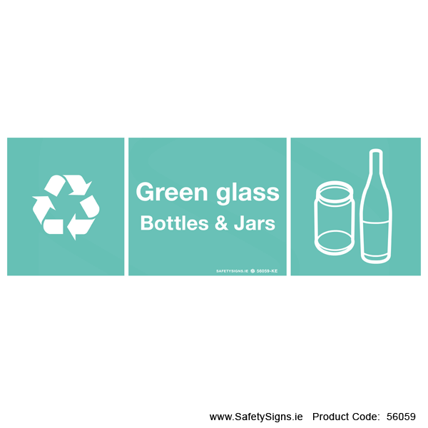 Green Glass Bottles and Jars - 56059
