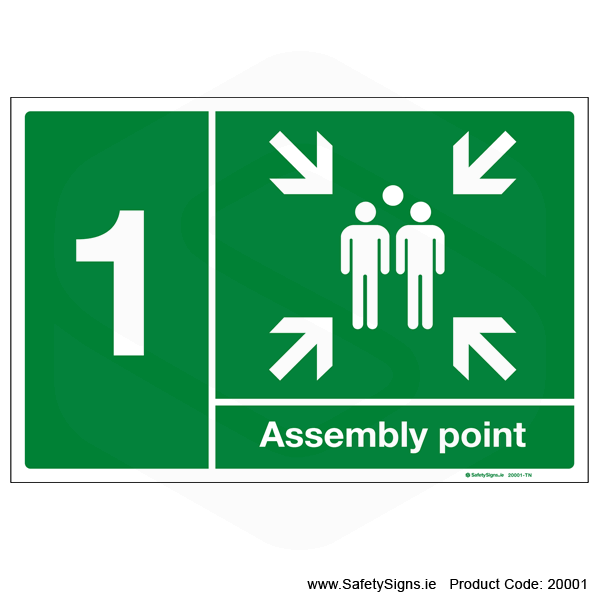Fire Assembly Point SG301 - Numbers 1 to 5