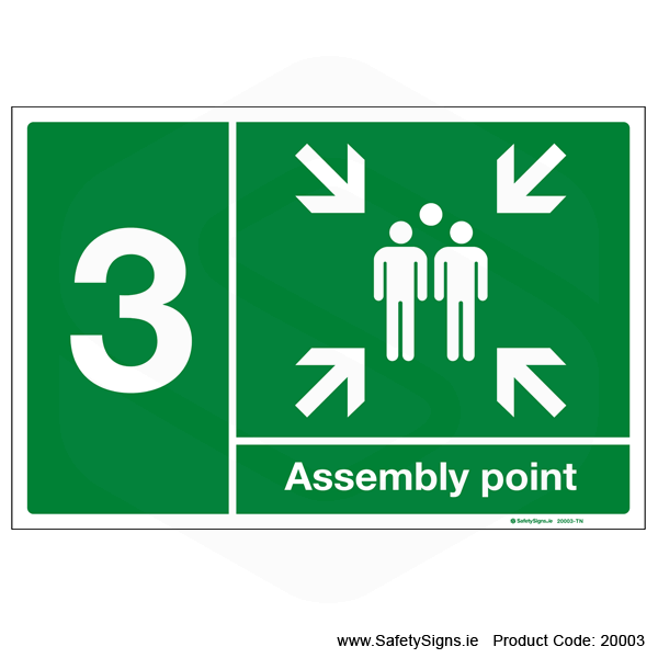 Fire Assembly Point SG301 - Numbers 1 to 5