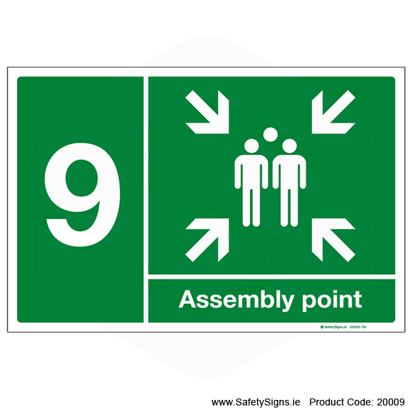 Fire Assembly Point SG301 - Numbers 6 to 9
