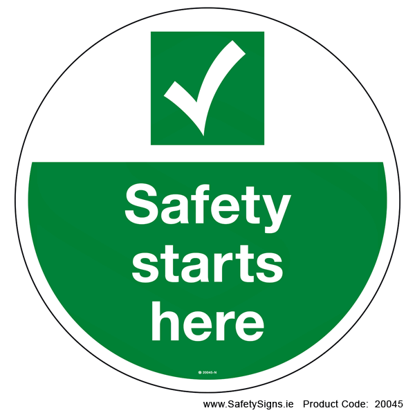 Safety Starts Here - FloorSign (Circular) - 20045