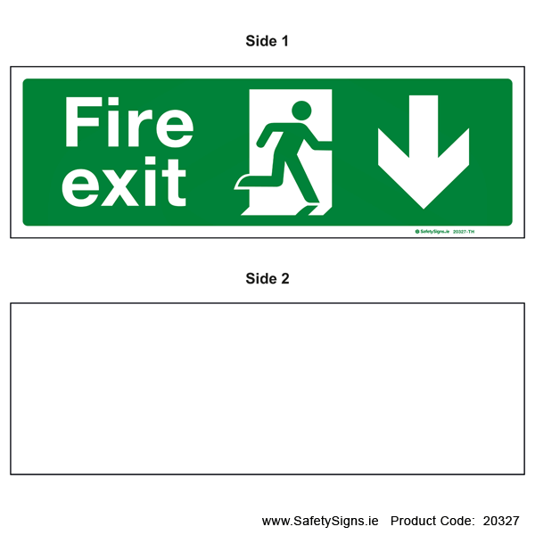 Fire Exit SG102 Arrow Down - Suspending - 20327