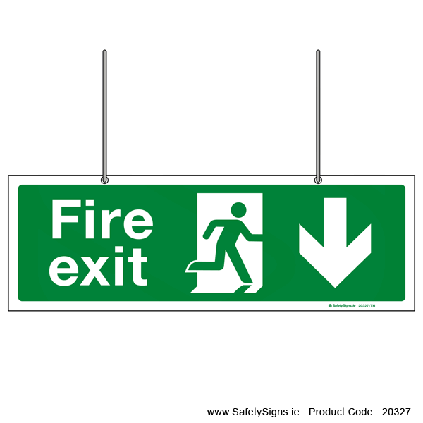 Fire Exit SG102 Arrow Down - Suspending - 20327