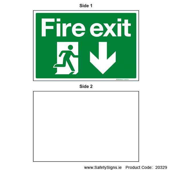 Fire Exit SG101 Arrow Down - Suspending - 20329