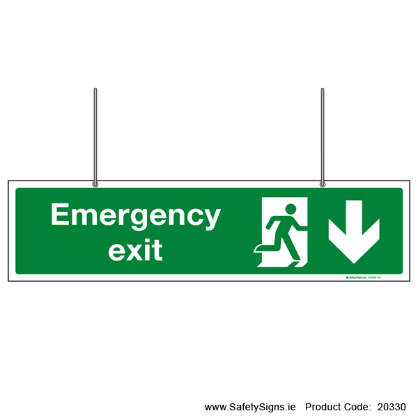 Emergency Exit SG108 Arrow Down - Suspending - 20330