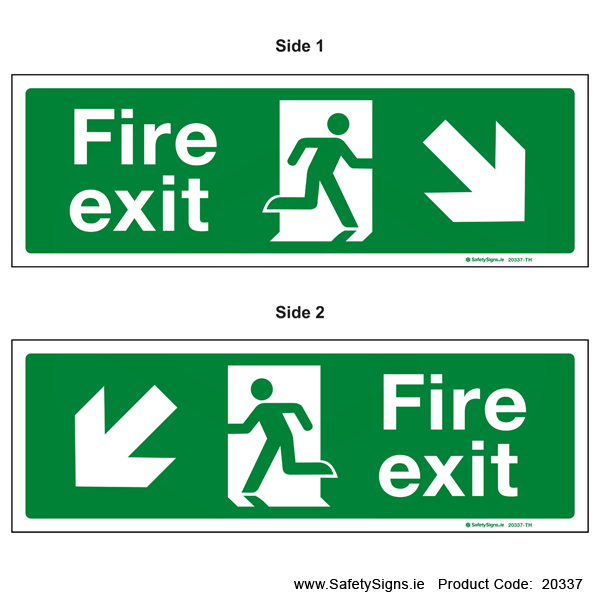 Fire Exit SG102 Arrow Down Left or Right - Suspending - 20337