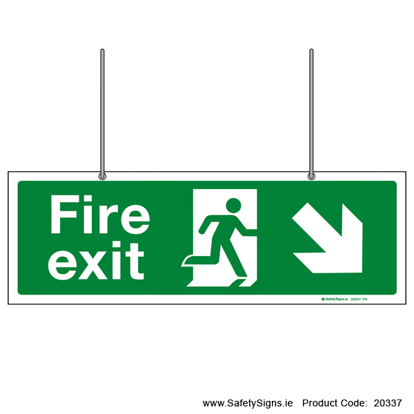 Fire Exit SG102 Arrow Down Left or Right - Suspending - 20337