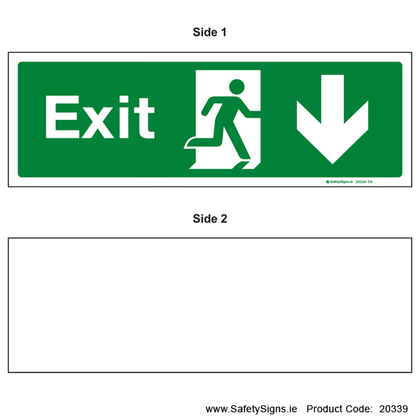 Fire Exit SG102 Arrow Down - Suspending - 20339