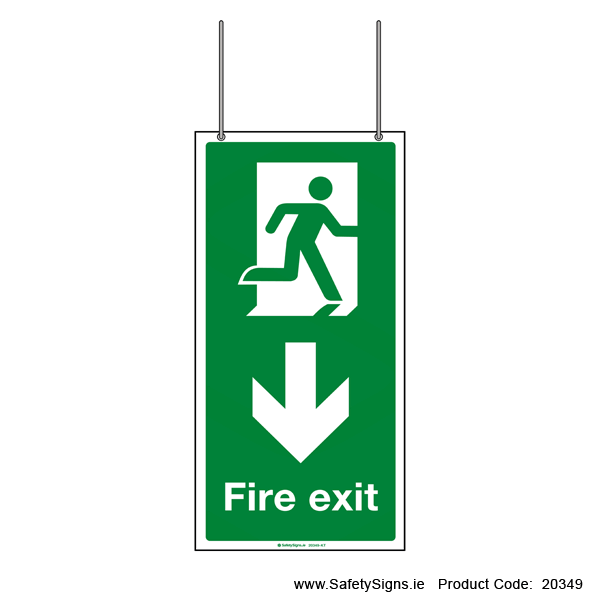 Fire Exit SG110 Arrow Down - Suspending - 20349