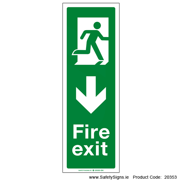 Fire Exit SG111 Arrow Down - 20353