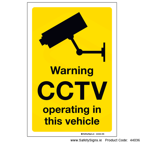 CCTV operating in this Vehicle - 44036