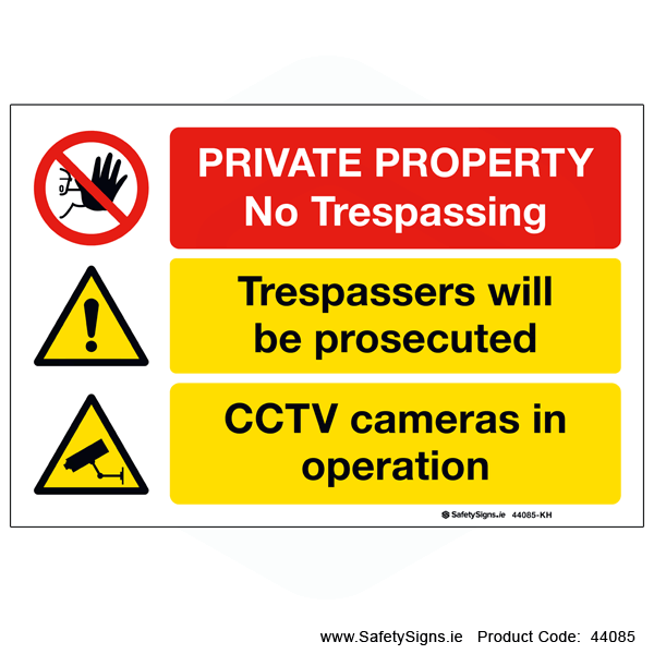Private Property No Trespassing - 44085