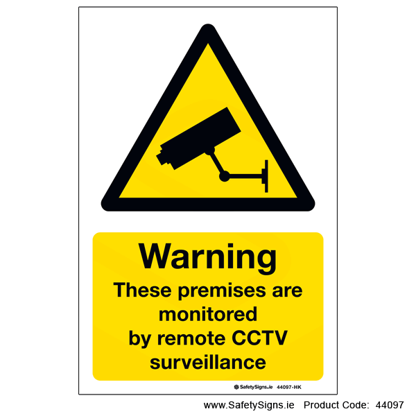 Premises monitored by remote CCTV - 44097