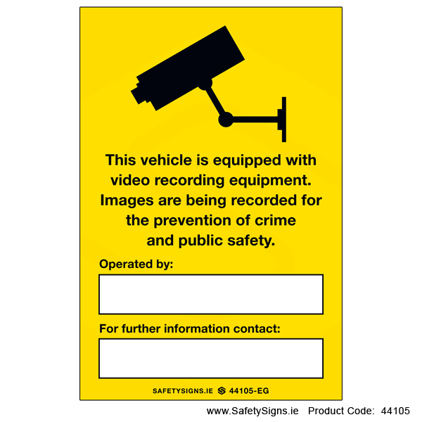 Vehicle CCTV Data Protection Information - 44105