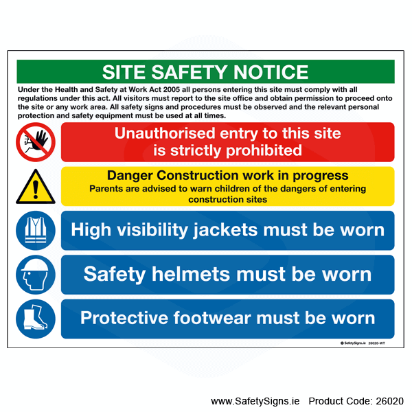 Site Safety Notice - 26020