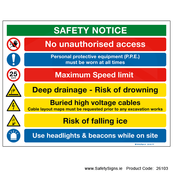 Safety Notice - Wind Farm - 26103